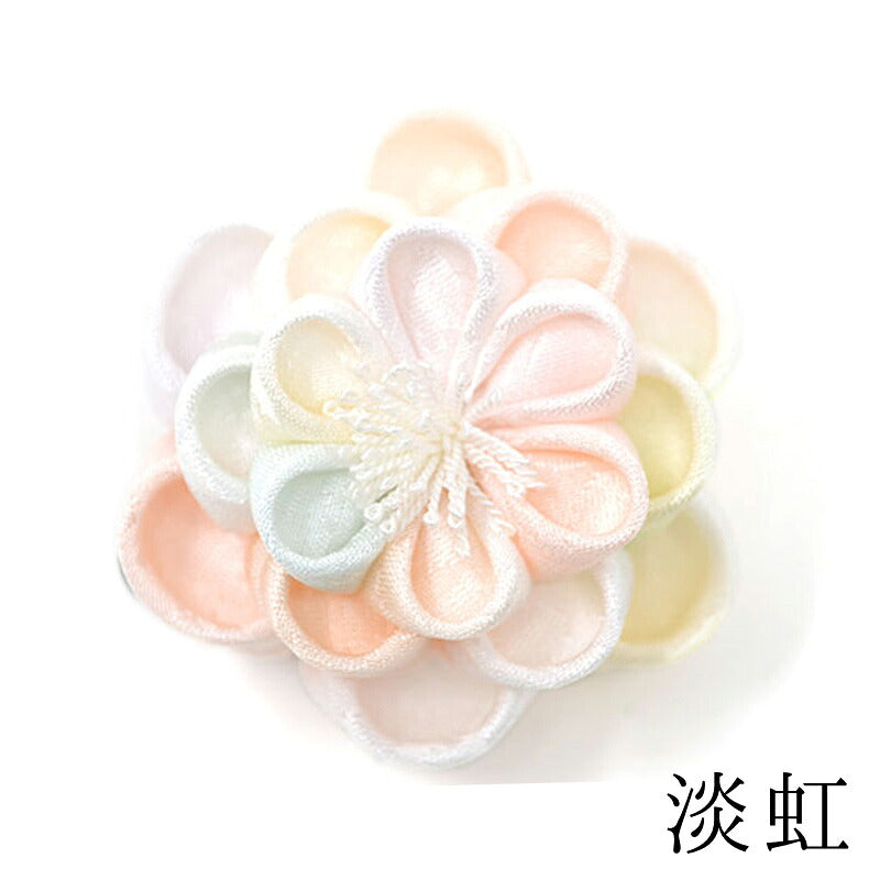 八重梅クリップ 淡虹|正絹 つまみ細工 京都 おはりばこ