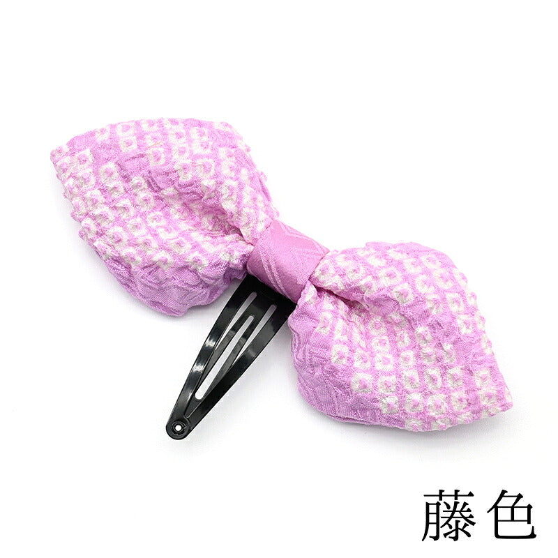 ふっくりリボン(絞り) 藤色