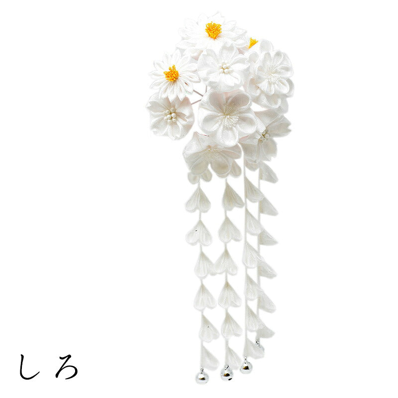 はなころも かんざし(桐箱入) しろ|正絹 つまみ細工 京都 おはりばこ