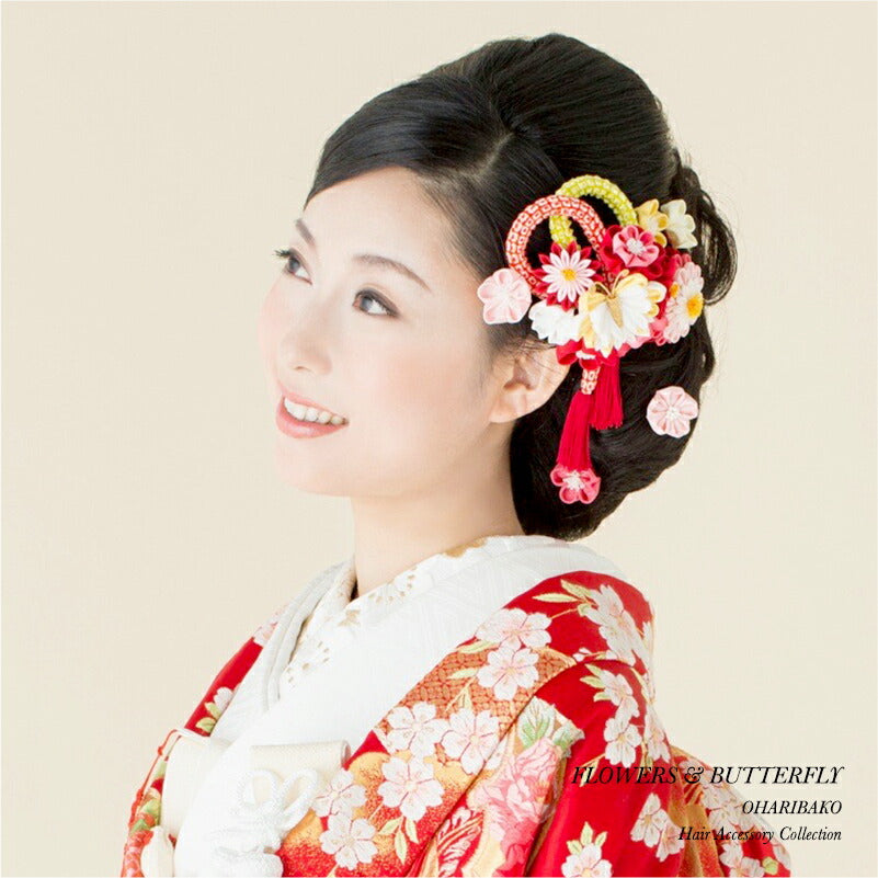 花束に蝶コーム