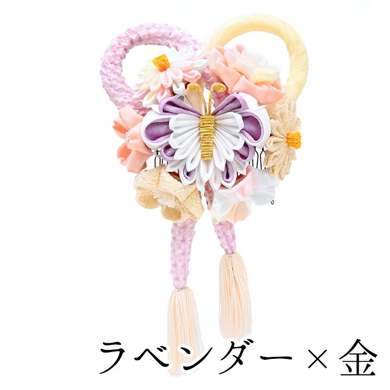 花束に蝶コーム