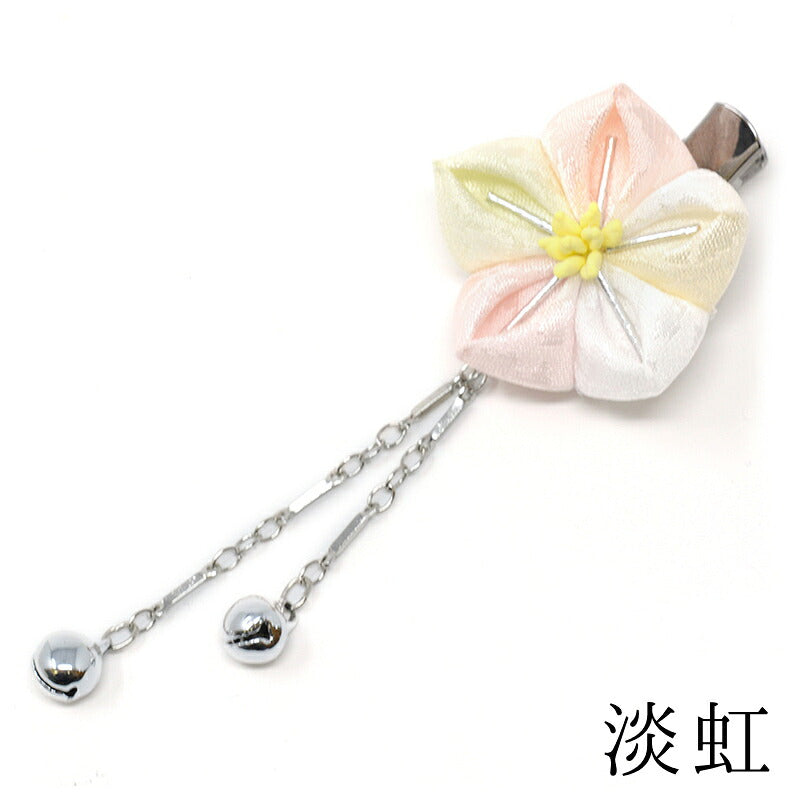 桔梗ミニクリップ 鈴付き 淡虹