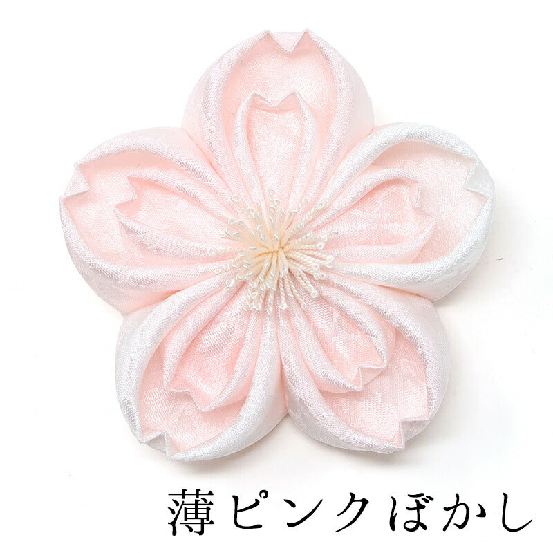 重ね桜クリップ 薄ピンク