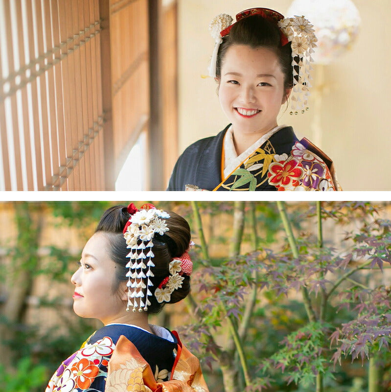 金ちらし花束かんざし 桐箱つき