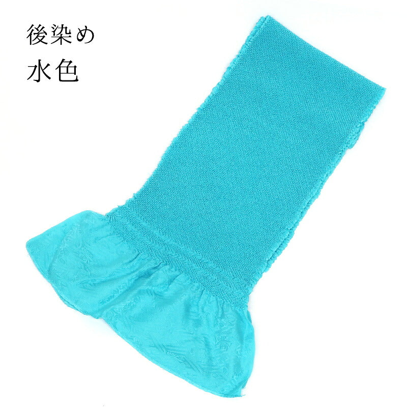 総絞り帯揚げ 後染め 水色|正絹 総絞り 帯揚げ 京都 おはりばこ