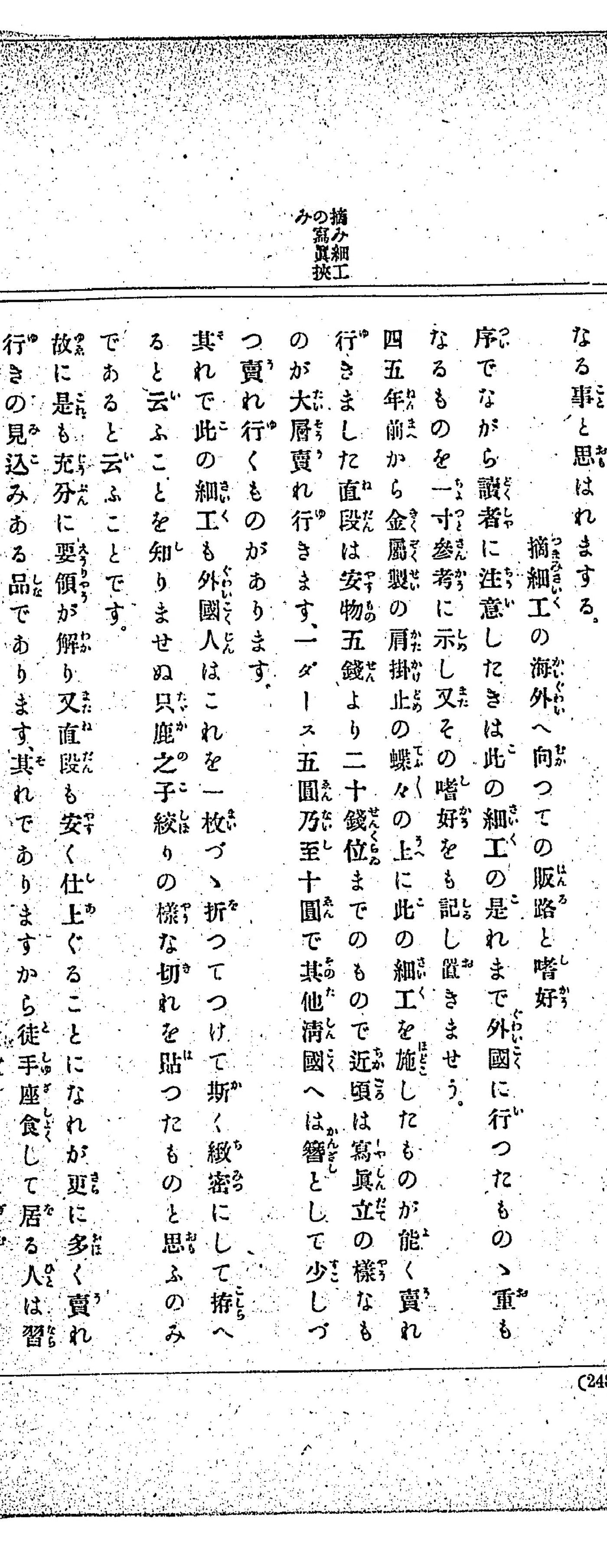 Page 248 of the 1909 manual on overseas sales channels for tsumami-zaiku
