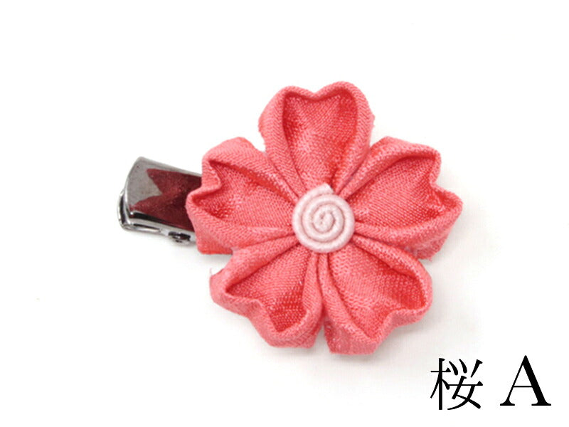 つまみ細工のミニミニクリップ 桜 / A