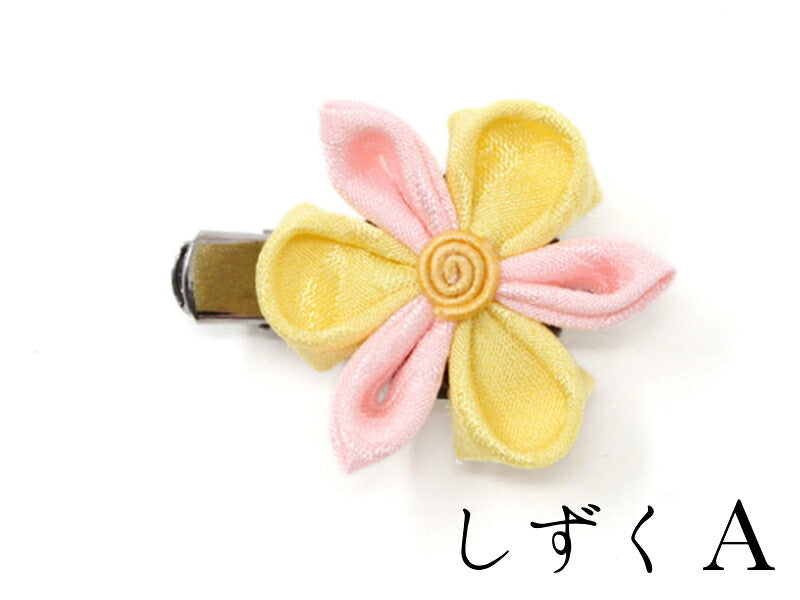つまみ細工のミニミニクリップ しずく / A
