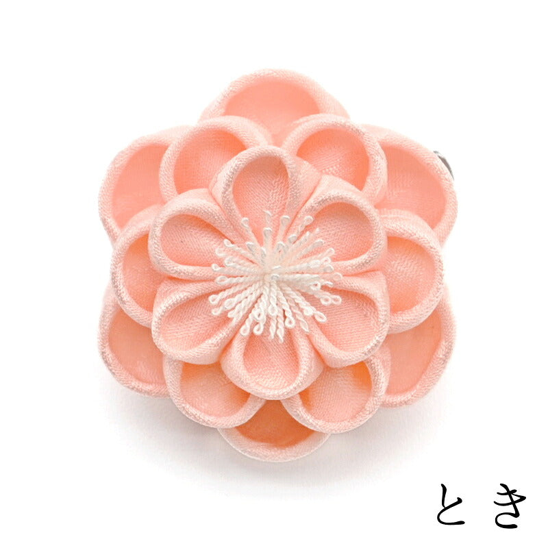 八重梅クリップ とき｜正絹 つまみ細工 京都 おはりばこ