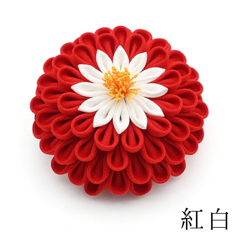 はんくすクリップ 紅白｜正絹 つまみ細工 京都 おはりばこ