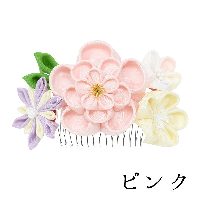 はる恋コーム ピンク｜正絹 つまみ細工 京都 おはりばこ