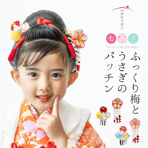 三歳・ふっくり梅とうさぎのパッチンピンセット