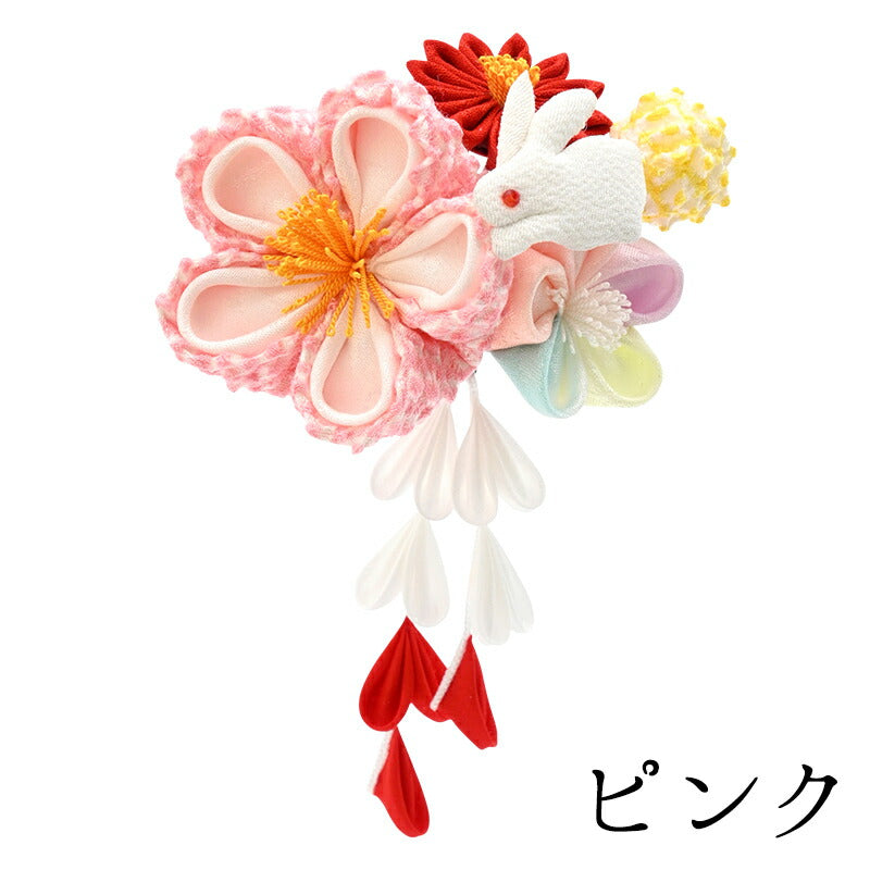 三歳・ふっくり梅とうさぎのクリップ