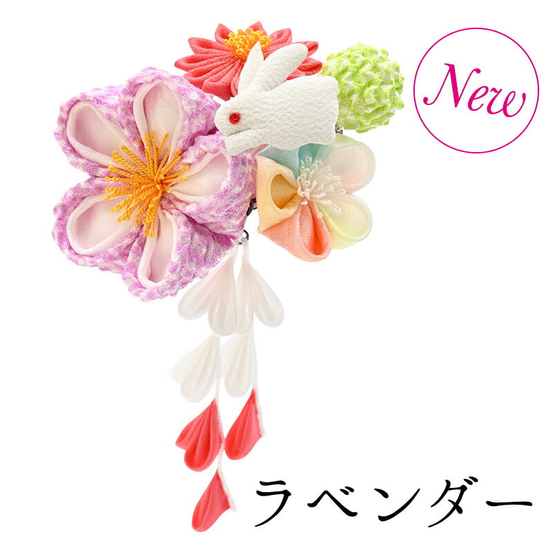三歳・ふっくり梅とうさぎのクリップ