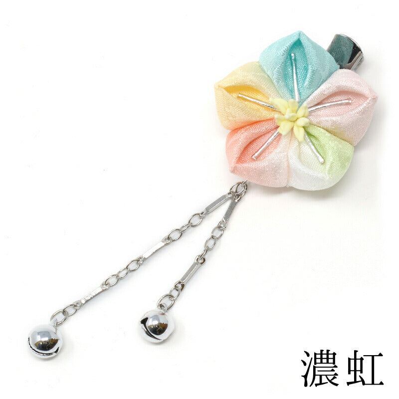 桔梗ミニクリップ　鈴付き 濃虹