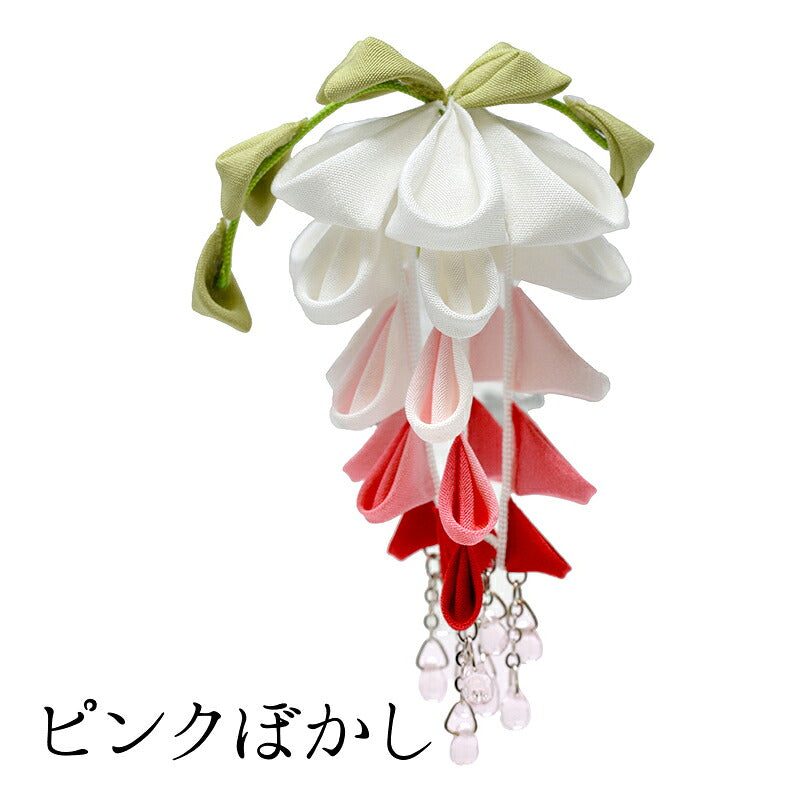 下がり藤 かんざし・コーム ピンクぼかし