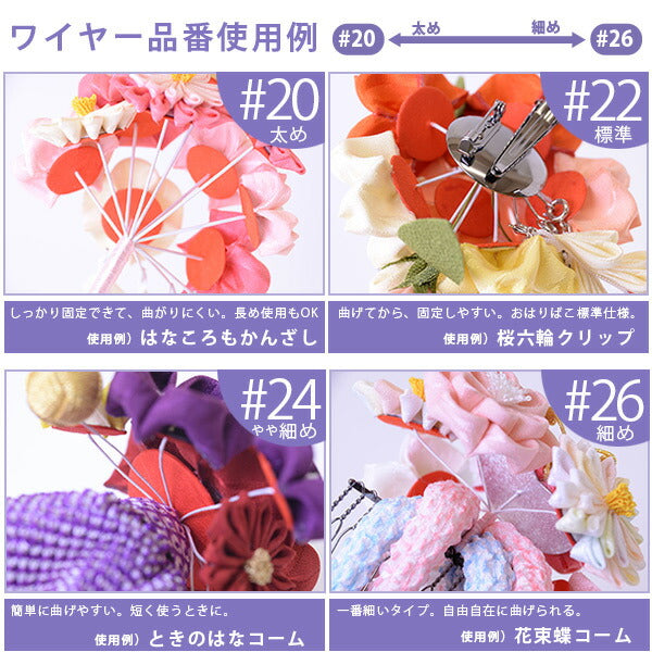 つまみ細工用 地巻ワイヤー 京都 おはりばこ